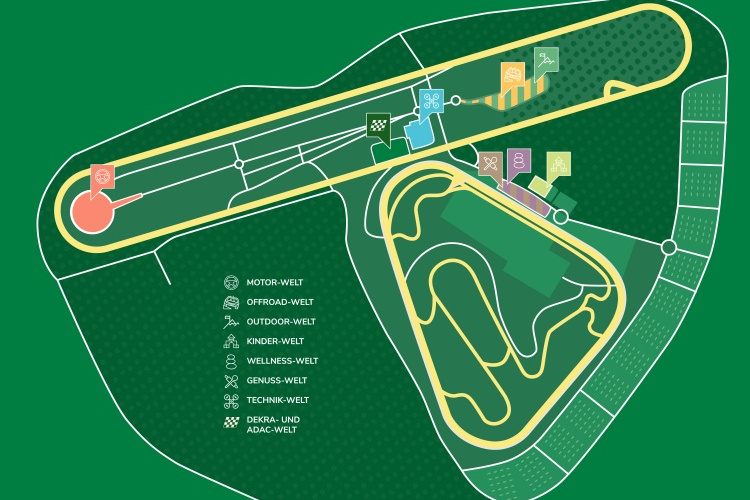 Der Lausitzring: Überblick auf die Rennstrecke und die angedachten Themenwelten für 2022