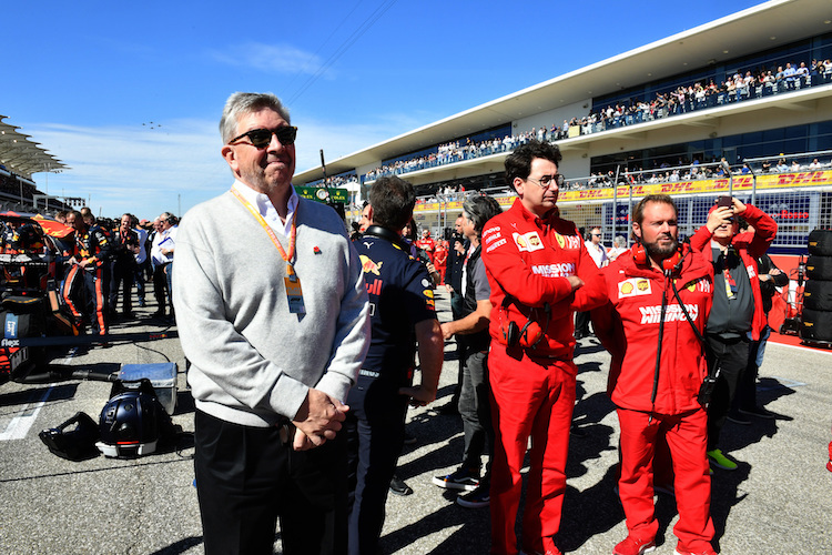 Ross Brawn in Texas, in der Mitte (mit Brille) Mattia Binotto