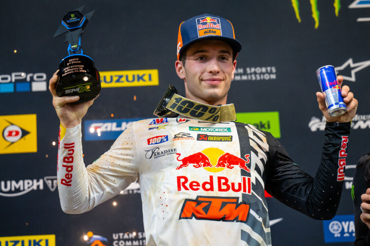 Tom Vialle freute sich über sein erstes US-Supercross-Podium