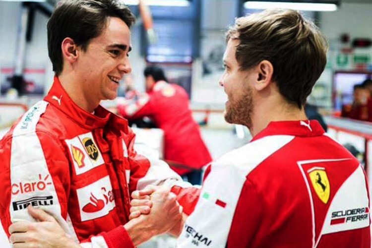 Esteban Gutiérrez im Ferrari-Werk mit Sebastian Vettel: Für die Zukunft alles Claró?