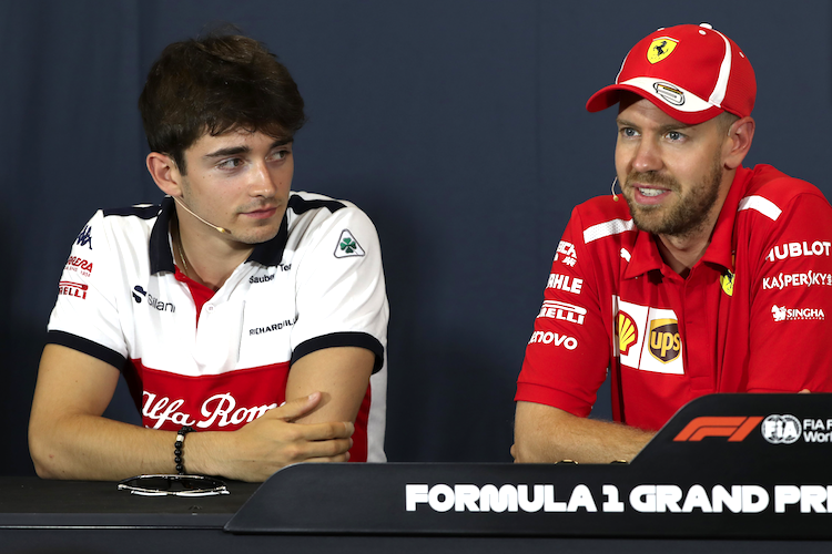 Charles Leclerc und Sebastian Vettel