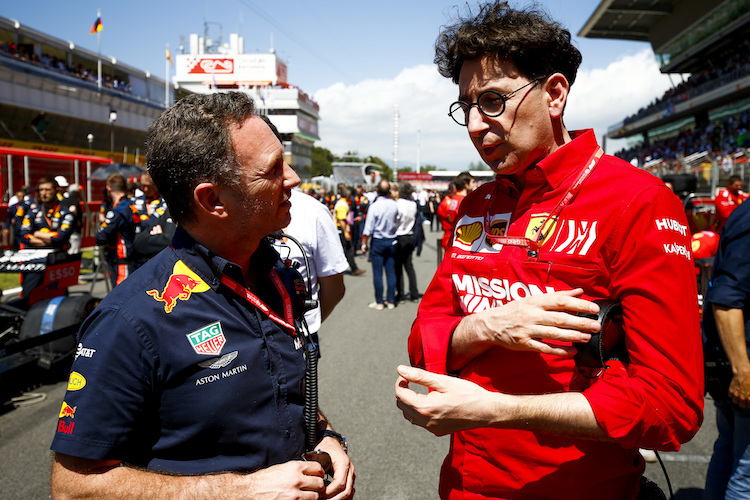 Red Bull Racing-Teamchef Christian Horner und Ferrari-Teamchef Mattia Binotto  