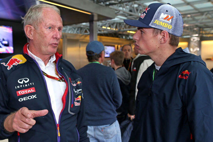 Helmut Marko mit seinem Schützling Max Verstappen