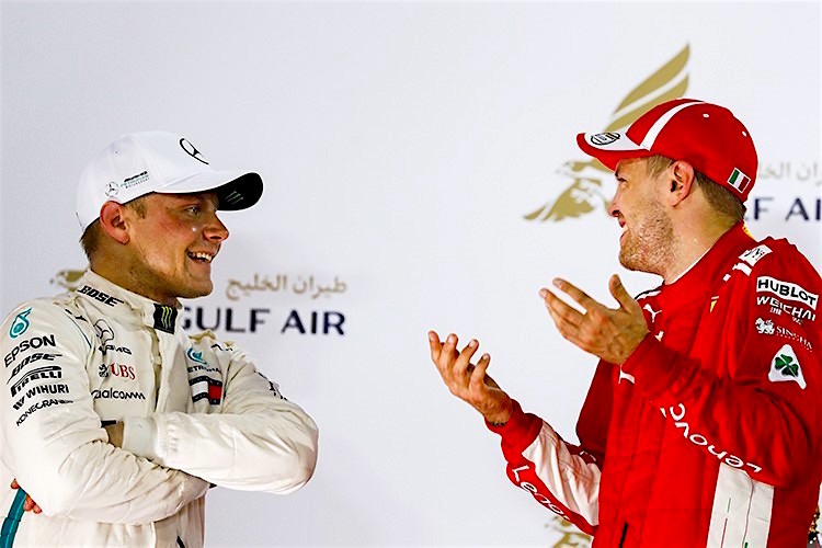 Valtteri Bottas und Sebastian Vettel