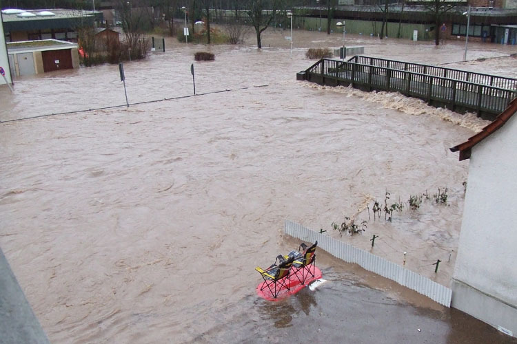 Das Hochwasser in der Backnanger Innenstadt 