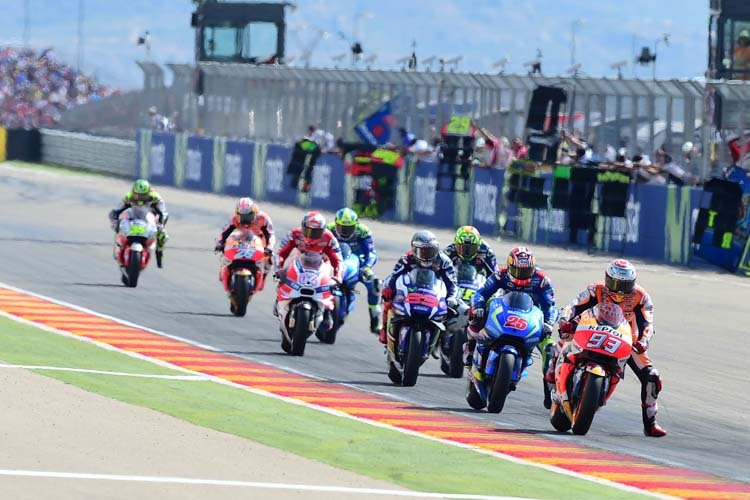 2016 siegte Marc Márquez vor Jorge Lorenzo in Aragón