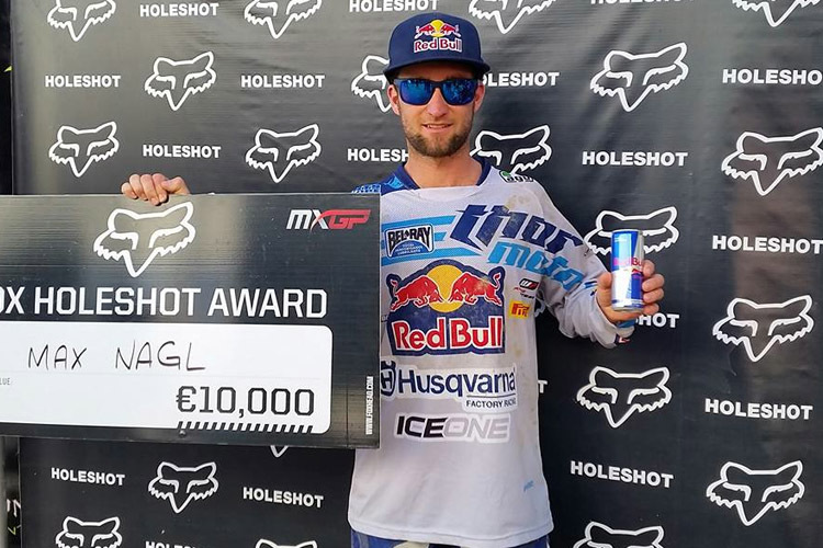 Max Nagl (Husqvarna) gewinnt den 'FOX HOLESHOT AWARD' 2015