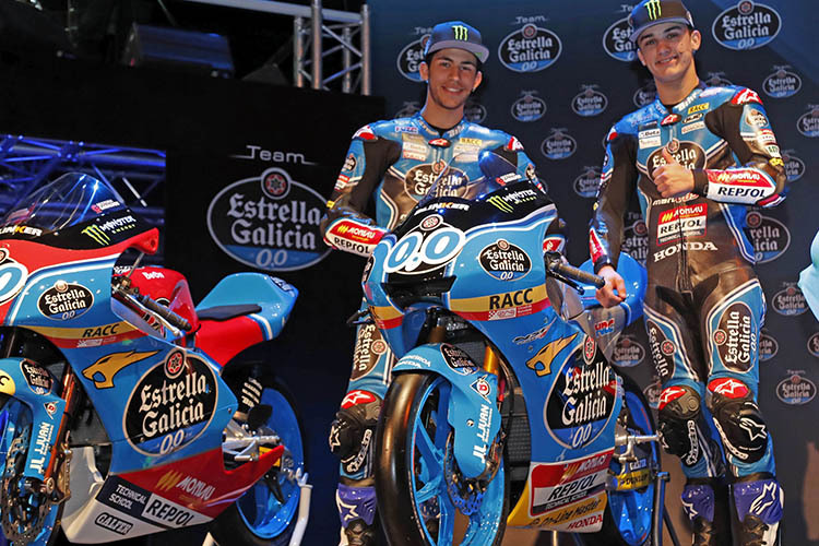 Enea Bastianini und Aron Canet am Donnerstag in Madrid