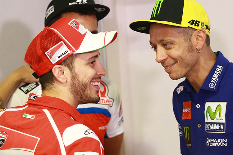 Andrea Dovizioso mit Valentino Rossi