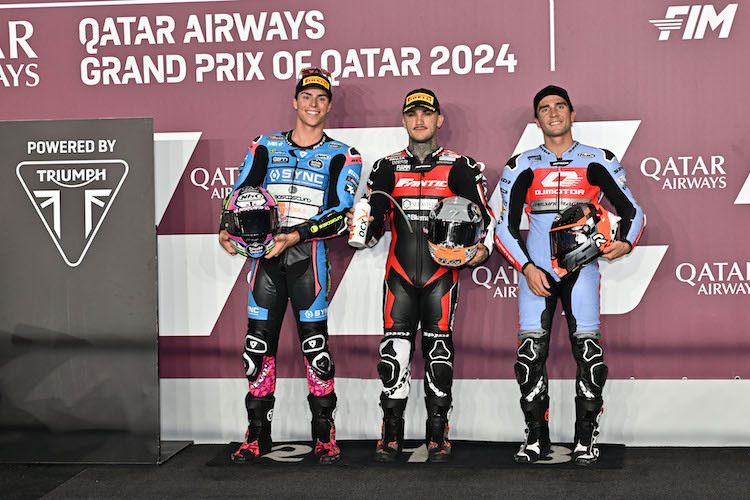 Die Top-3 des Moto2-Qualifyings in Katar: Canet vor López und Arenas