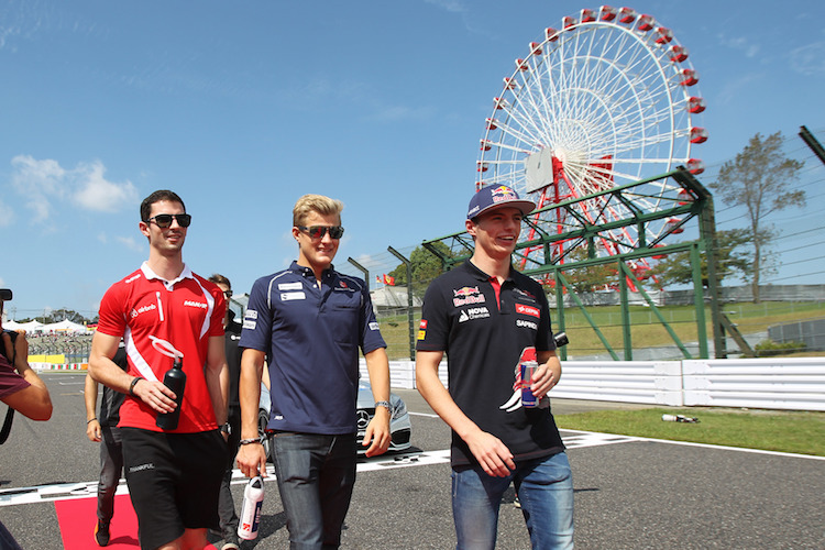 Alexander Rossi, Marcus Ericsson und Max Verstappen in Suzuka 2015