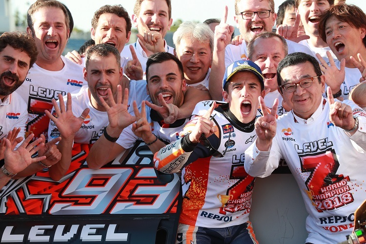 Gleichgezogen mit Mick Doohan: Márquez holte seine fünf WM-Titel der Königsklasse alle auf Honda