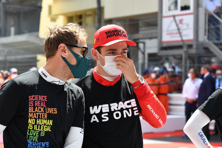 Sebastian Vettel und Charles Leclerc