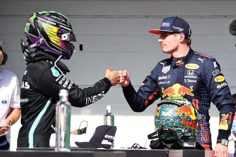 Lewis Hamilton und Max Verstappen