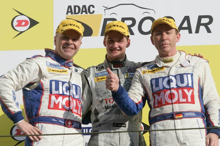 Das Podium in Assen mit dem Doppelsieger Charly Geipel