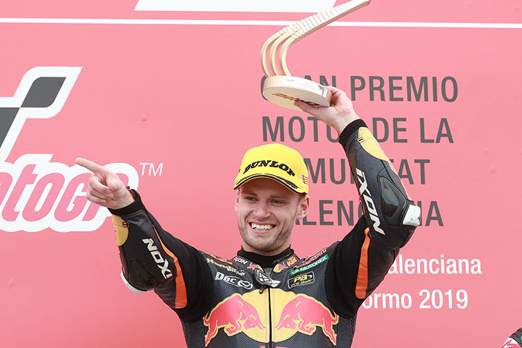 Brad Binder  in Valencia: 5. Saisonsieg auf der Moto2-KTM