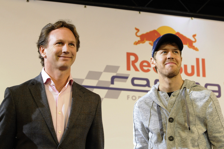 Teamchef Christian Horner und Sebastian Vettel
