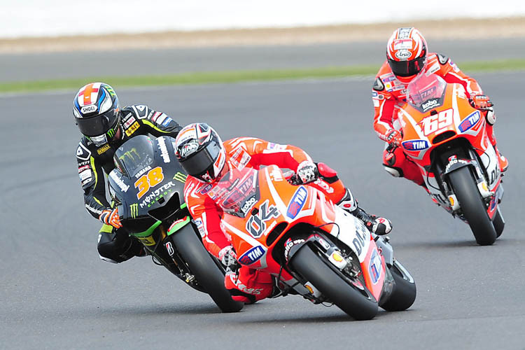 Silverstone-GP: Dovizioso (4) vor Smith und Hayden