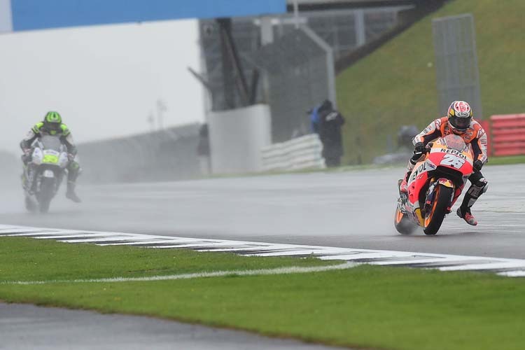 Dani Pedrosa im Regen von Silverstone