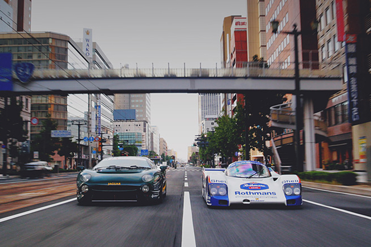 Jaguar XJ 220C und Porsche 962C in Hiroshima