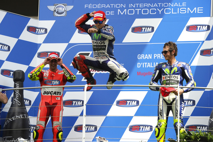 Das Mugello-Podest: Iannone, Lorenzo und Rossi