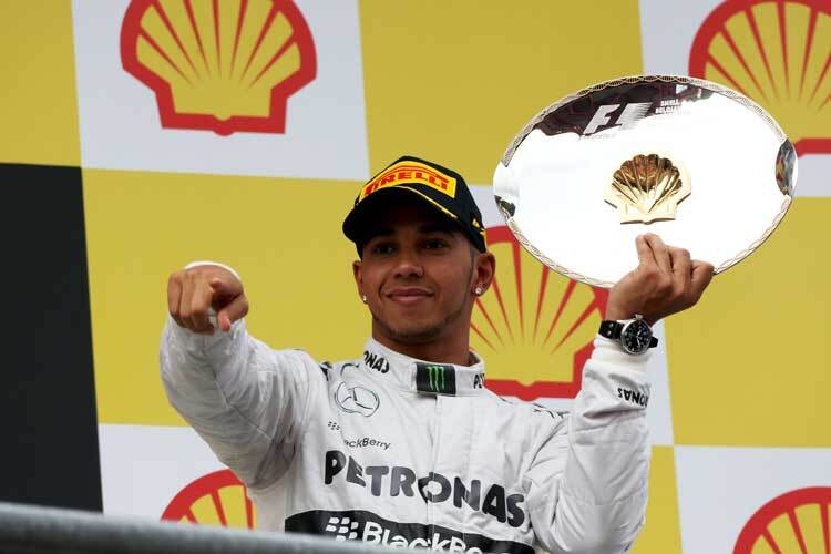 In Spa stand Lewis hamilton als Dritter auf dem Podium