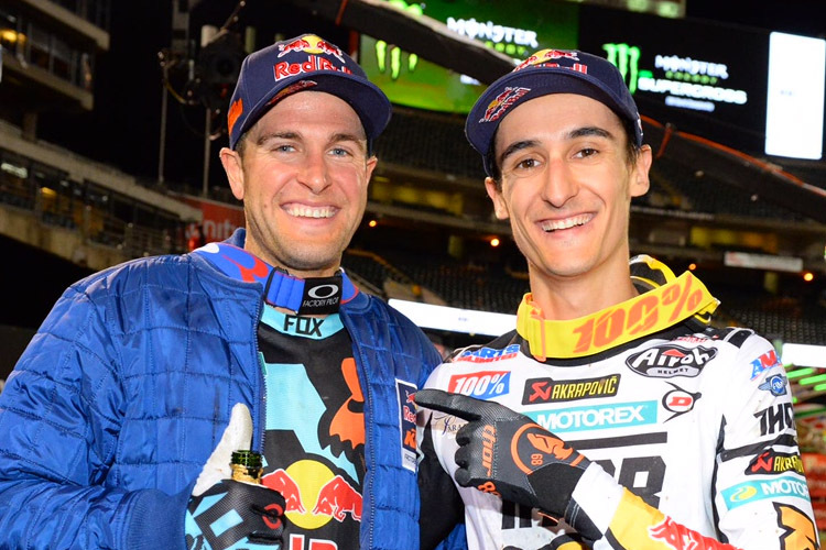 Ryan Dungey (links) und Marvin Musquin standen in Oakland gemeinsam auf dem Podium