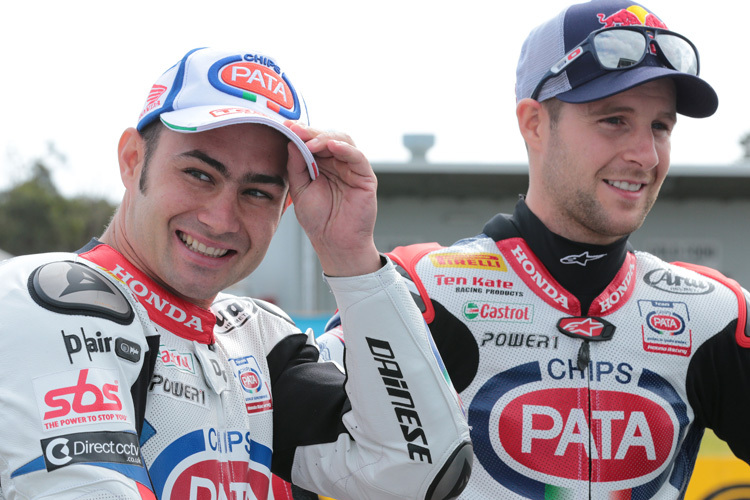 Leon Haslam (li.) und Jonathan Rea