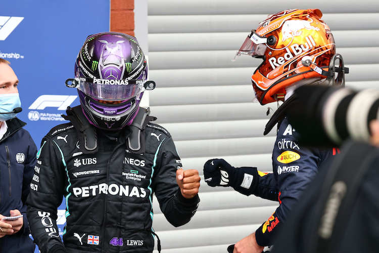 Lewis Hamilton und Max Verstappen