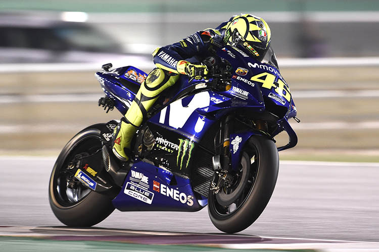 Valentino Rossi auf der Movistar-Yamaha: 0,709 sec hinter Privatfahrer Zarco