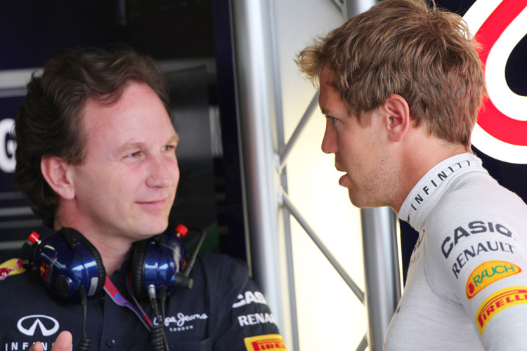 Christian Horner und Sebastian Vettel