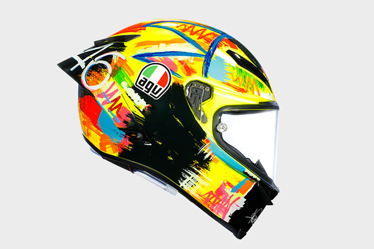 Der neue Pista-GP-Helm von AGV im Rossi-Design