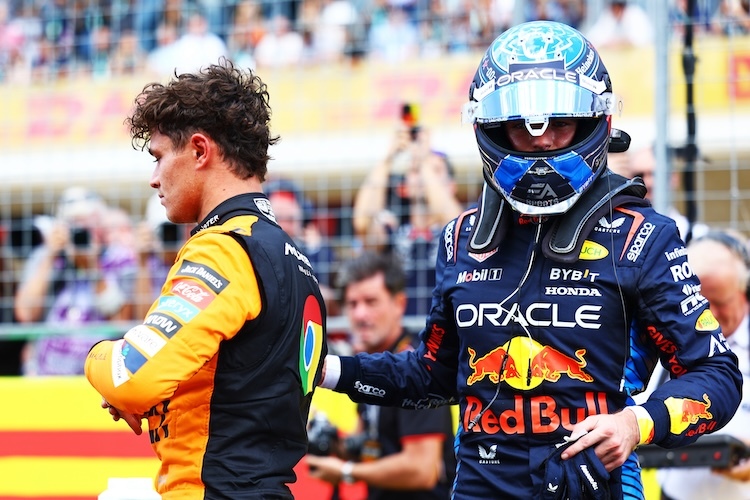 Lando Norris und Max Verstappen nach dem USA-GP