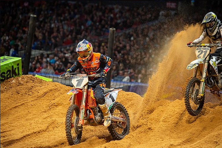 Der angeschlagene Cooper Webb schaffte es in Atlanta aufs Podium