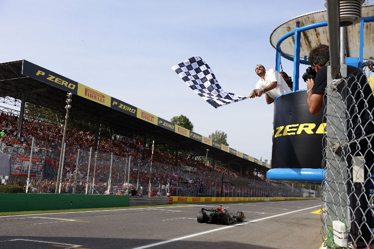 So hellgrau wie im Vorjahr mit dem alten Asphalt dürfte die Strecke in Monza jetzt nicht mehr sein