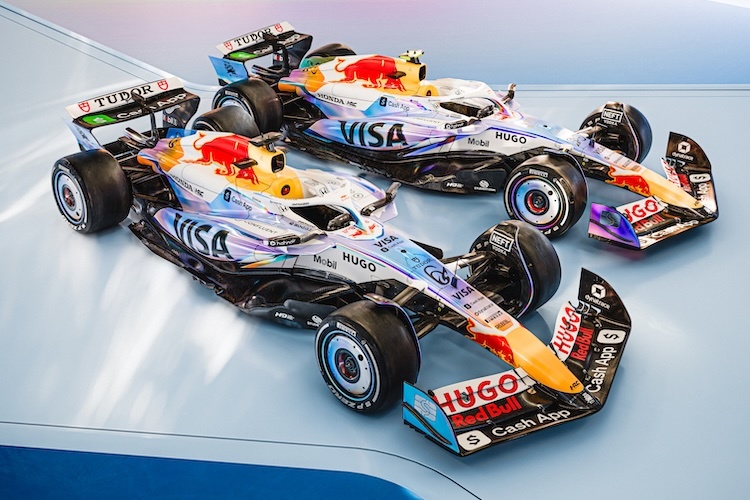 Die Dienstautos von Isack Hadjar und Liam Lawson bekommen ein farbigeres Design für das drittletzte Rennwochenende des Jahres