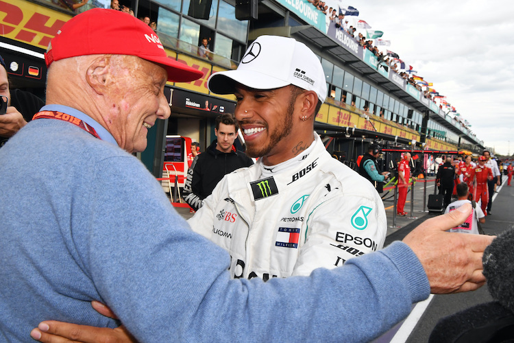 Niki Lauda und Lewis Hamilton