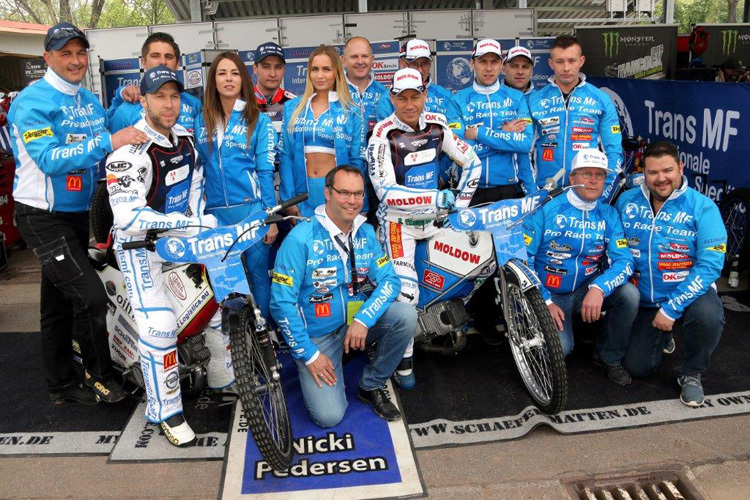 Das Trans MF Pro Racing Team mit Martin Smolinski und Nicki Pedersen