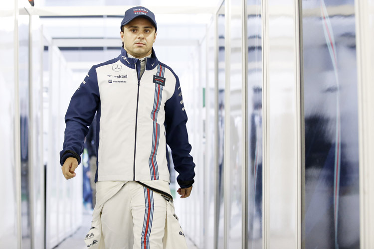Auf der nassen Piste war Williams-Pilot Felipe Massa der Schnellste im Formel-1-Feld