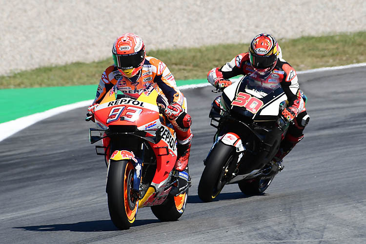 Marc Márquez und Takaaki Nakagami beim Barcelona-Test