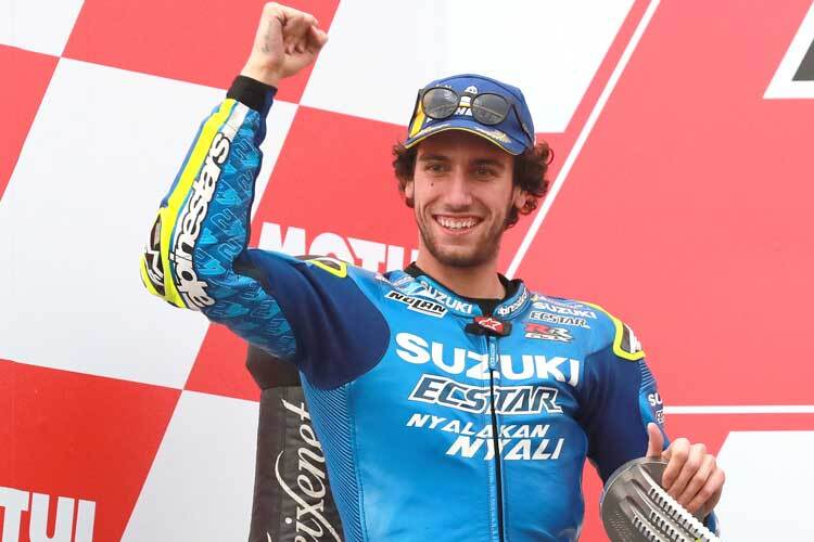 Alex Rins feiert Platz 2 in Valencia