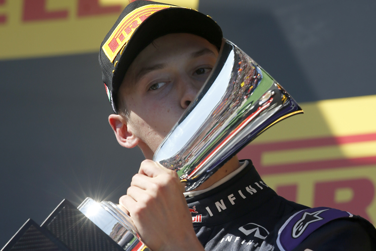 Daniil Kvyat feierte auf dem Hungaroring als Zweitplatzierter sein erstes Formel-1-Podest
