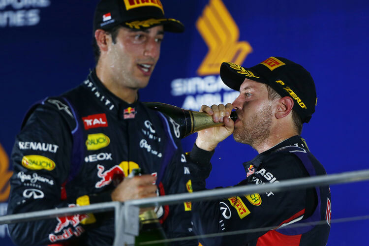 In Singapur standen Sebastian Vettel und Daniel Ricciardo zum zweiten Mal gemeinsam auf dem Podium