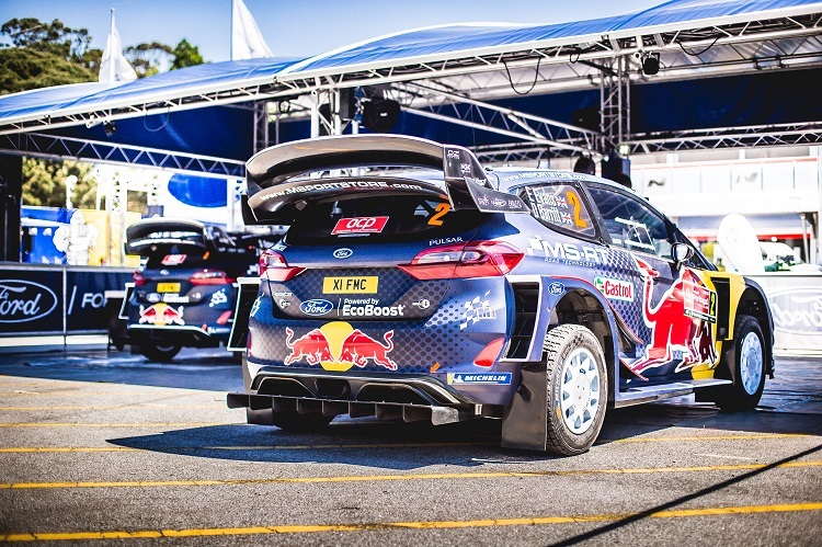 Der noch aktuelle Ford Fiesta WRC von Elfyn Evans