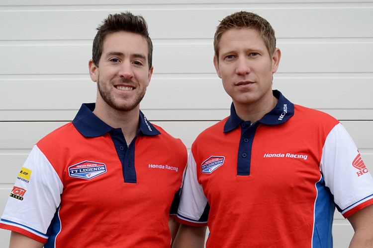 Andrews (li.) und Johnson sind die zwei Neuen bei Honda TT Legend