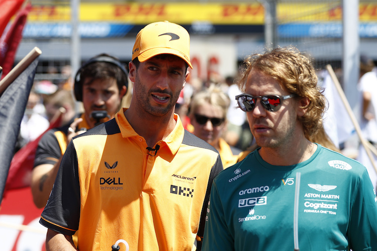 Daniel Ricciardo und Sebastian Vettel in Le Castellet 2022