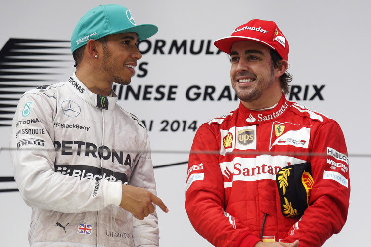 Spitzenreiter der Verdiener-Liste: Mercedes-Star Lewis Hamilton und Ferrari-Ass Fernando Alonso