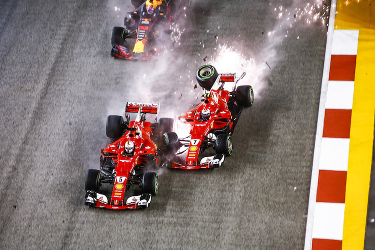 Sebastian Vettel gegen Kimi Räikkönen endete auch mal so