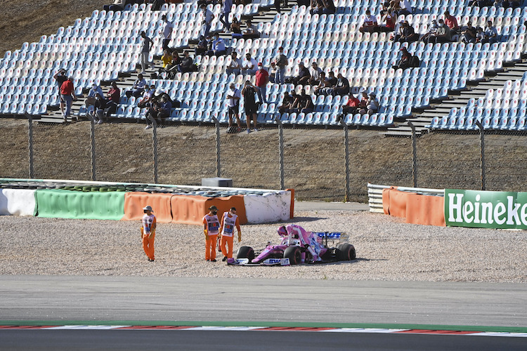 Lance Stroll beendete den Trainingsfreitag in Portimão im Kiesbett