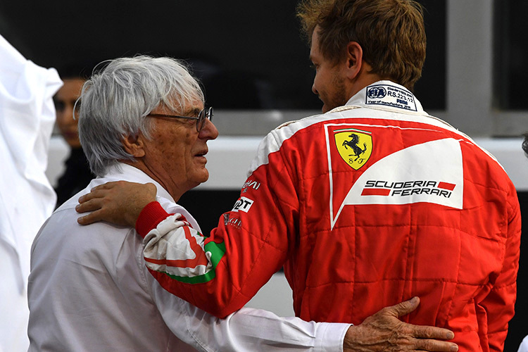 Bernie Ecclestone und Sebastian Vettel